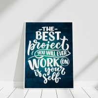"Arbeiten Sie selbst" Retro Inspiration Zitat