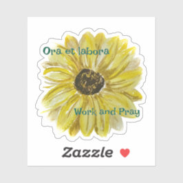 Arbeiten und Beten Sonnenblumen Vinyl Sticker