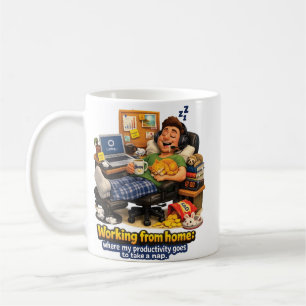 Arbeiten von zu Hause aus Humor Kaffeetasse