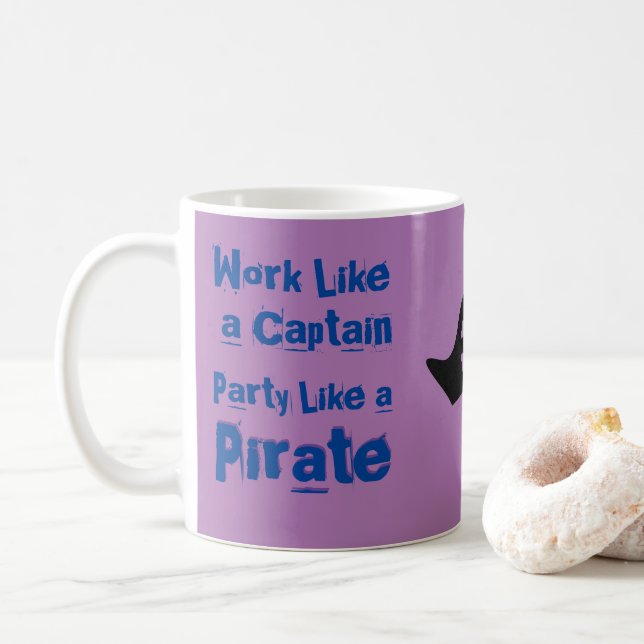 Arbeiten wie ein Kapitän... Kaffeetasse (Mit Donut)