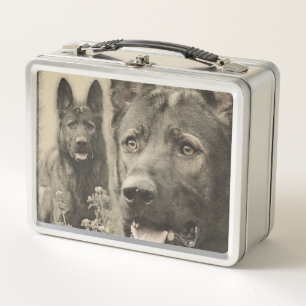 Arbeitender Schäferhund-Hund - GSD Metall Brotdose
