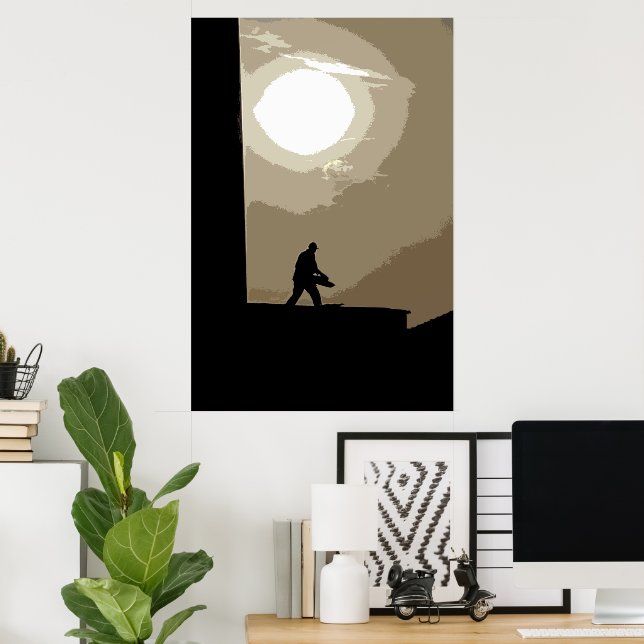 Arbeiter am frühen Morgen Poster (Heimbüro)