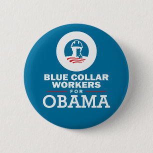 Arbeiter für Obama Button