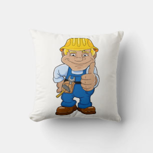 Arbeiter mit Schutzhelm Kissen