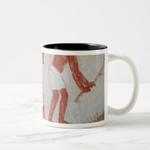 Arbeiter und Holzfäller bei der Arbeit Zweifarbige Tasse