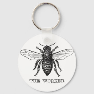 Arbeiterbiene Hummel Honig Antike Illustration Schlüsselanhänger