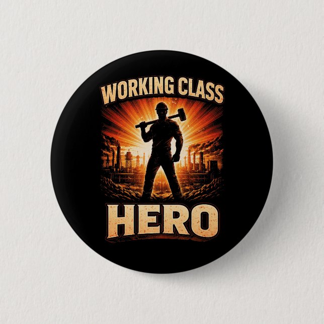 Arbeiterheld Button (Vorderseite)