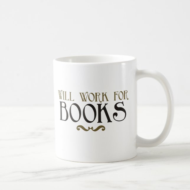 Arbeitet für Bücher Kaffeetasse (Rechts)