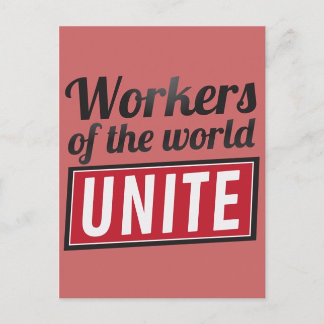 Arbeitnehmer der Welt UNITE Postkarte (Vorderseite)