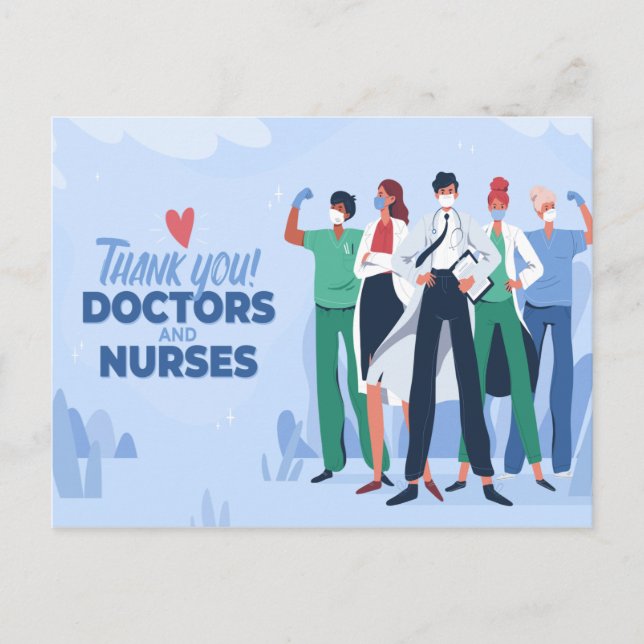 ARBEITNEHMER IM BEREICH GESUNDHEITSVERSORGUNG POSTKARTE (Vorderseite)