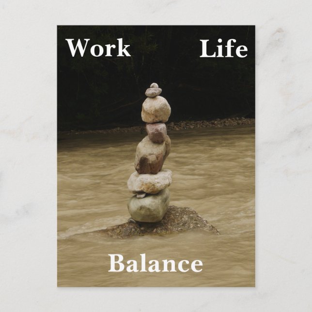 Arbeits-Leben-Balancen-Postkarte Ankündigungspostkarte (Vorderseite)