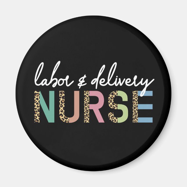 Arbeits- und Krankenschwester Cheetah Leopard Druc Magnet (Vorne)