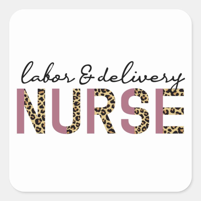 Arbeits- und Krankenschwester Cheetah Leopard Druc Quadratischer Aufkleber (Vorderseite)