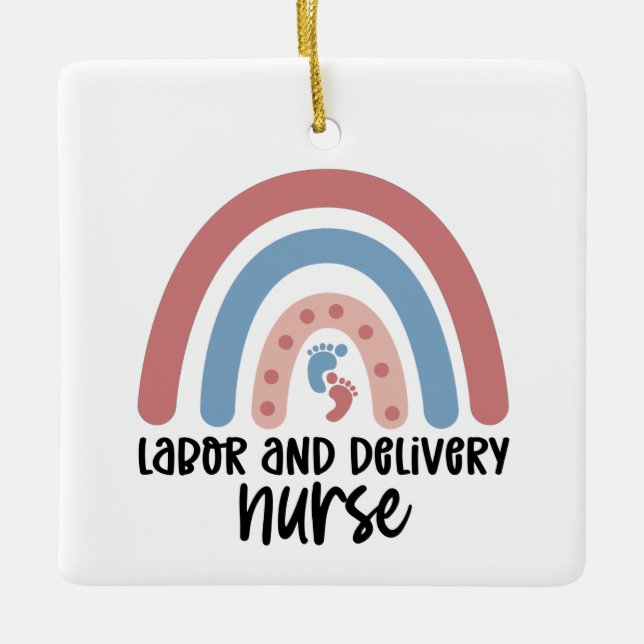 Arbeits- und Krankenschwester Rainbow Nurse Gesche Keramikornament (Vorderseite)