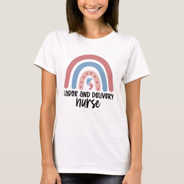 Arbeits- und Krankenschwester Rainbow Nurse Gesche T-Shirt (Vorderseite)