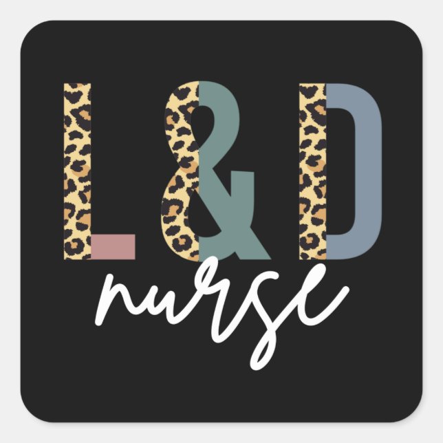 Arbeits- und Lieferschwester L & D Cheetah Print Quadratischer Aufkleber (Vorderseite)