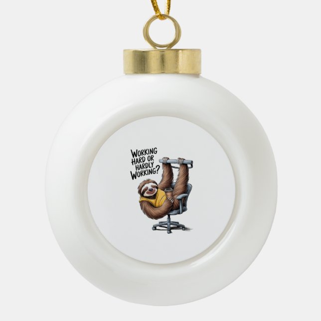 Arbeitsfest oder kaum arbeitend keramik Kugel-Ornament (Vorderseite)