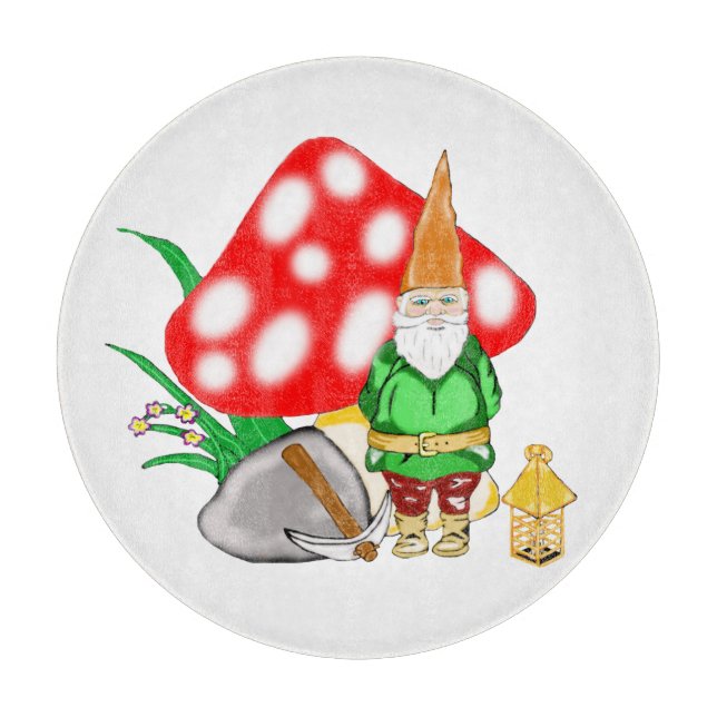Arbeitsgruppe Fantasie Gnome Glass Cutting Board Schneidebrett (Vorderseite)