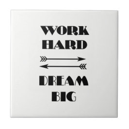 ARBEITSHARD DREAM GROSSEN Zitat Text Schwarz und W Fliese