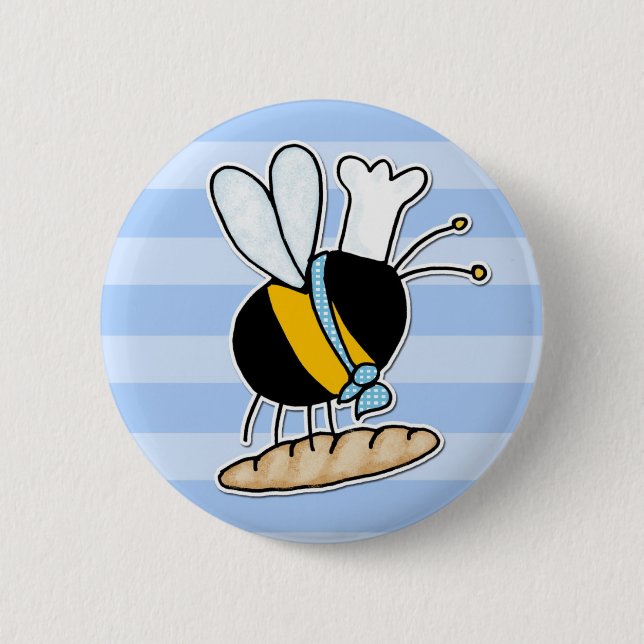 Arbeitskraftbiene - Bäcker Button (Vorderseite)