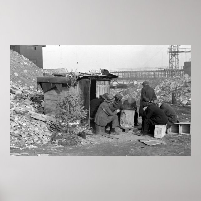 Arbeitslose und Obdachlose 1938 Poster (Vorne)