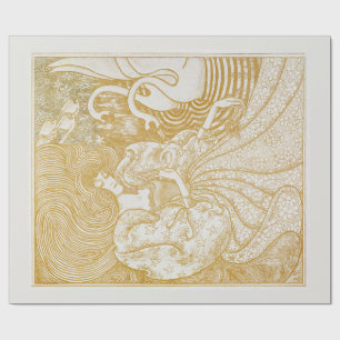 ARBEITSPAPIER : FRAU MIT SCHWANKEN : JAN TOOROP GESCHENKPAPIER
