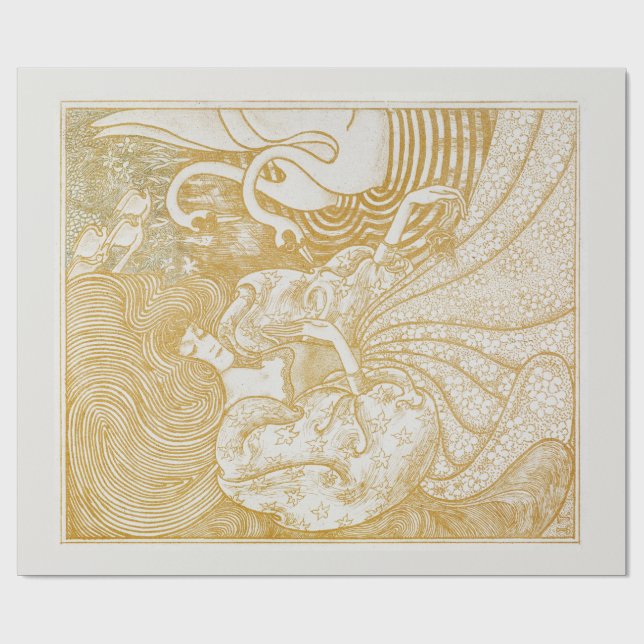 ARBEITSPAPIER : FRAU MIT SCHWANKEN : JAN TOOROP GESCHENKPAPIER (Flach)