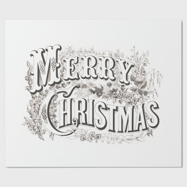 ARBEITSPAPIER : NUR DIE CHRISTMAS-ILLUSTRATION GESCHENKPAPIER (Flach)