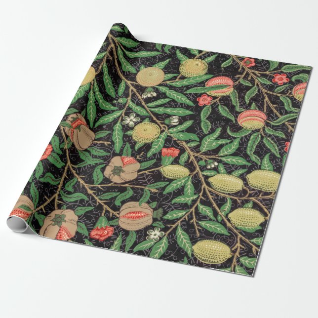 ARBEITSPAPIER: WILLIAM MORRIS : POMEGRANAT GESCHENKPAPIER (Ungerollt)