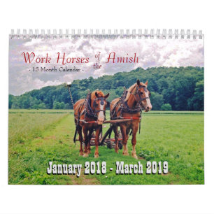 Arbeitspferde des Amish Kalender