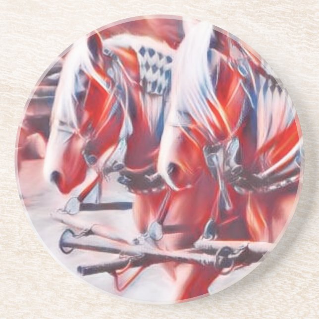 Arbeitspferde Getränkeuntersetzer (Vorne)