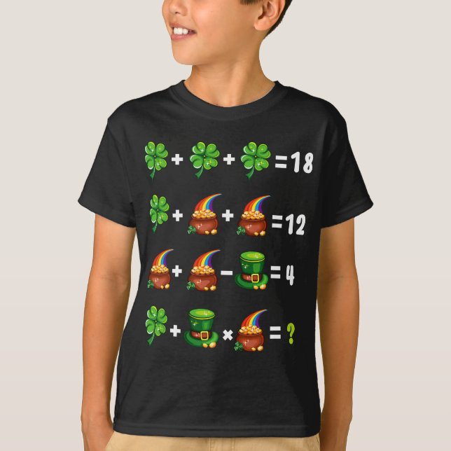Arbeitsplan Quiz Funny Mathe Lehrer St Pat T-Shirt (Vorderseite)