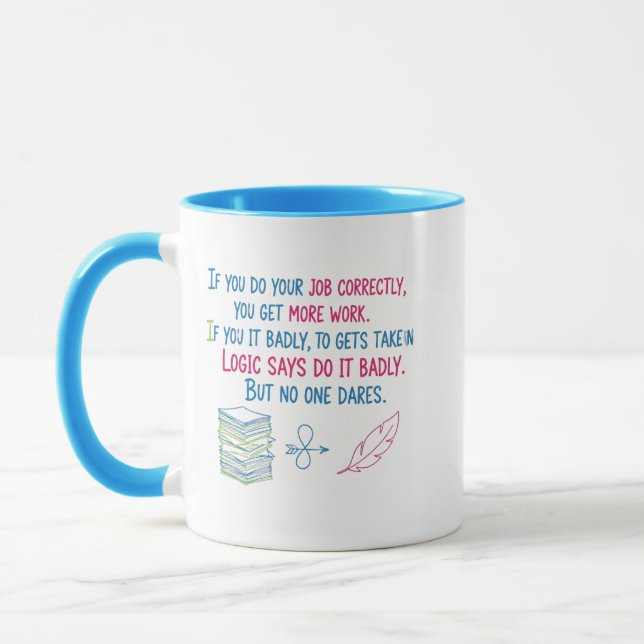 Arbeitsplatz Logik Lustiger Kaffee Tasse (Links)