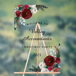 Arbeitsplatz Weihnachtsfeier Florales Acryl-Schild Acrylschild