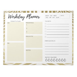 Arbeitstag-Planer (Goldtierdruck) Notizblock