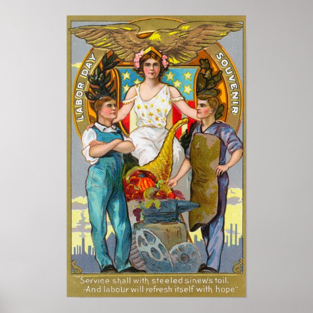 Arbeitstag Souvenir-Labors mit Lady Justice Poster (Vorne)