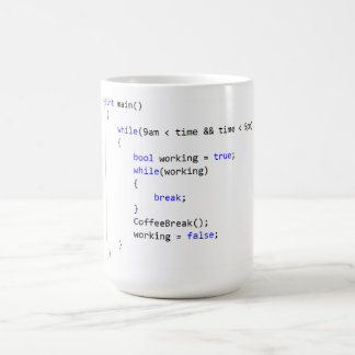Arbeitstag unbegrenzt während Schleife Kaffeetasse