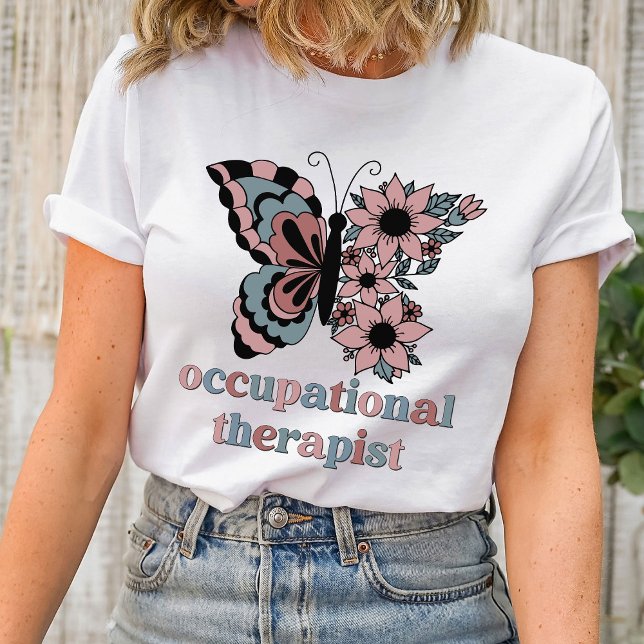 Arbeitstherapeut Personalisiert Boho Butterfly T-Shirt (Von Creator hochgeladen)