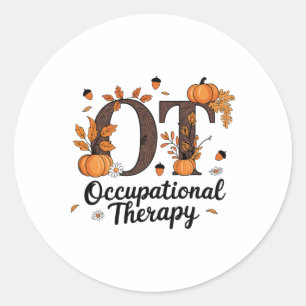 Arbeitstherapie Fall Ot Ota Herbst Thanksgivi Runder Aufkleber