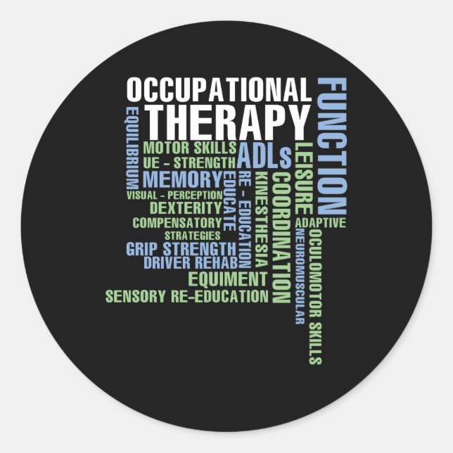 Arbeitstherapie für OT Monat Runder Aufkleber (Vorderseite)