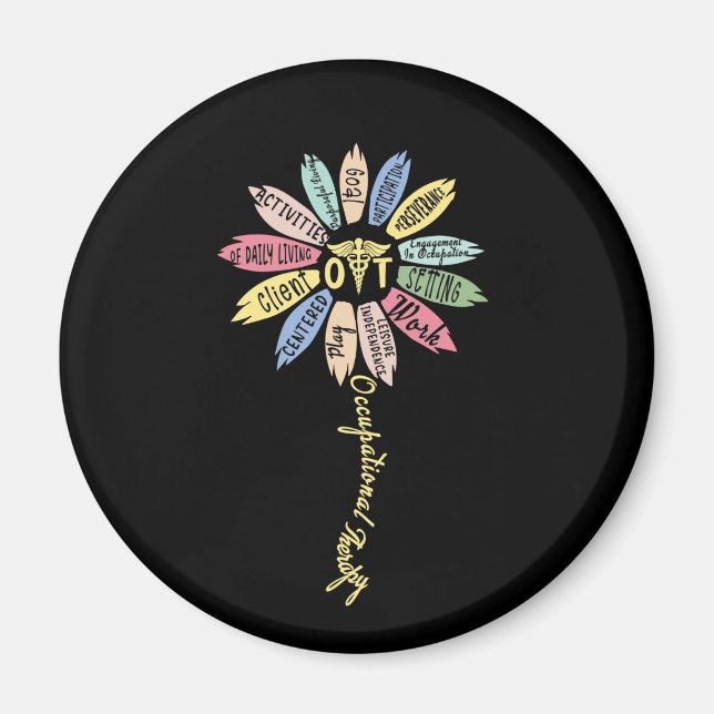 Arbeitstherapie Inspirierte OT-Monats-Blume Magnet (Vorne)