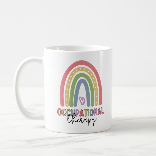 Arbeitstherapie OT Therapeut Regenbogen Kaffeetasse (Links)
