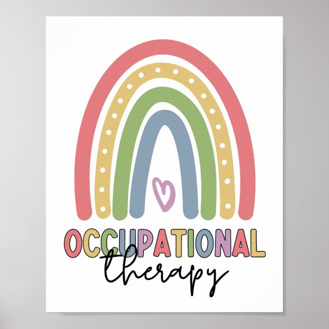 Arbeitstherapie OT Therapeut Regenbogen Poster (Vorne)