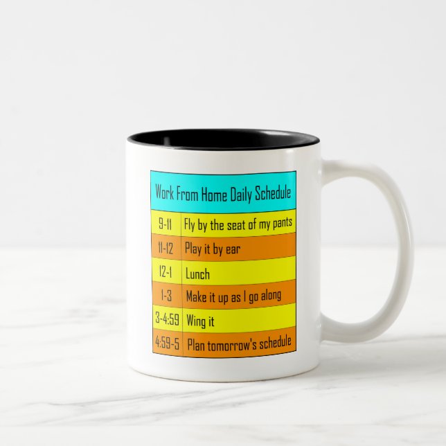 Arbeitszeit von der Zuhause Zweifarbige Tasse (Rechts)
