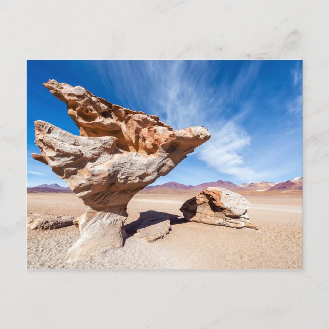 Árbol de Piedra, Salar de Uyuni, Bolivien. Postkarte (Vorderseite)