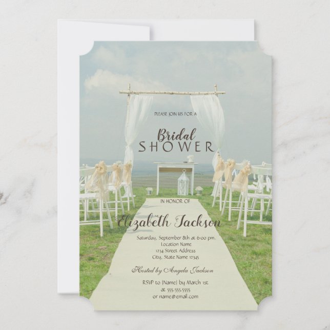 Arbor Beach Wedding Brautparty Einladung (Vorderseite)