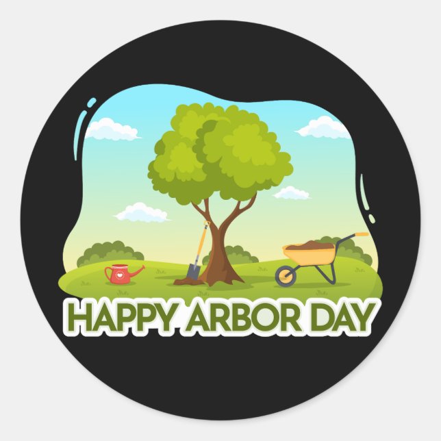 Arbor Day Runder Aufkleber (Vorderseite)