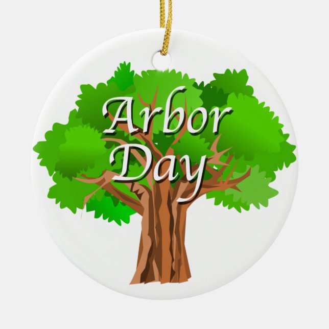 Arbor Day Tree Holiday Keramik Ornament (Vorne)