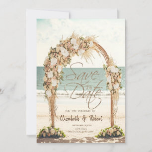Arbor de mariage de plage Roses d'été La carte de