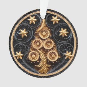 Arborescence et étoiles 3d de l'effet Quilling